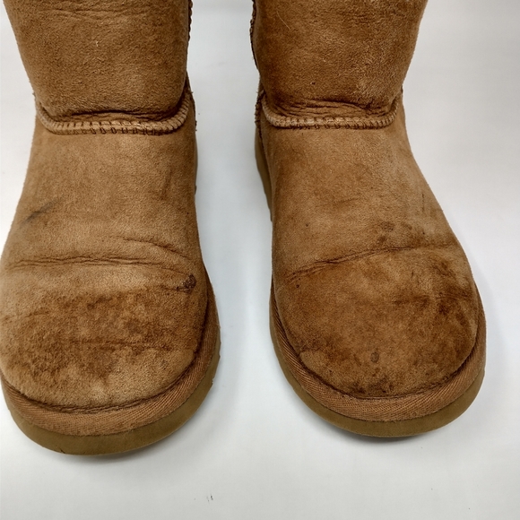 UGG Leather Suede Shearling Lined Calf Boots Youth Size 4Y, Women's Size 5.5 - Picture 6 of 12